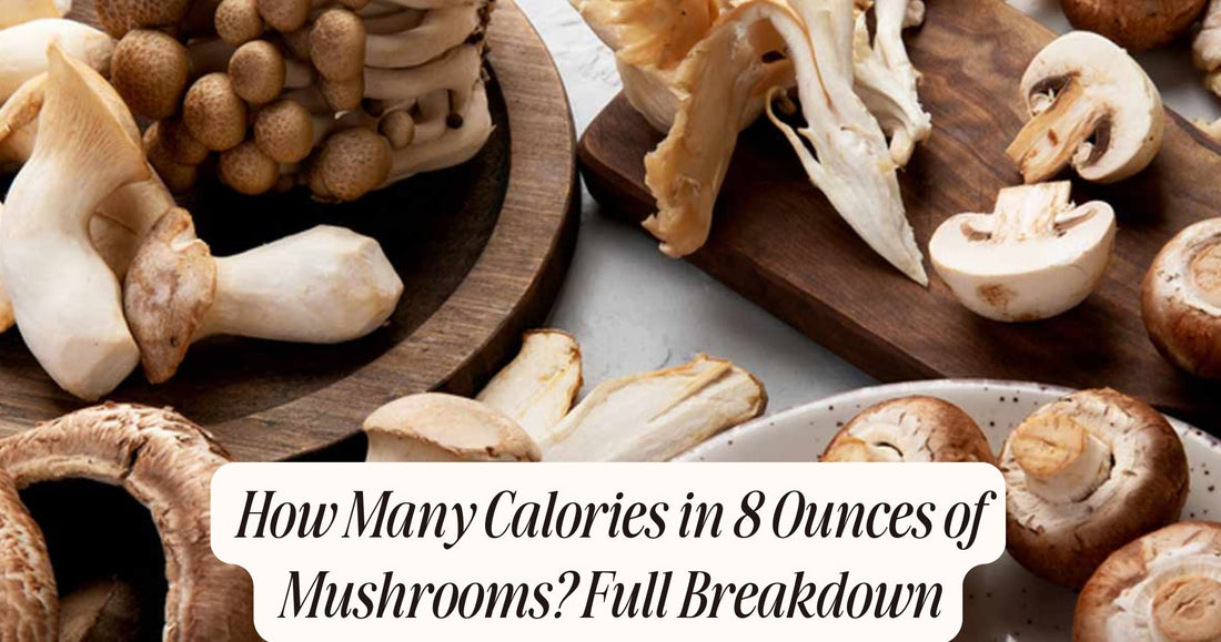 how many calories in 8 ounces of mushrooms