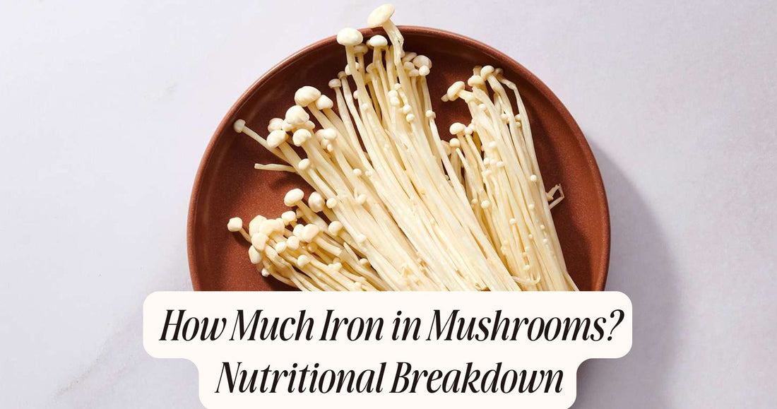 how much iron in mushrooms